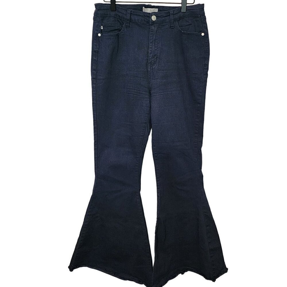 Judy Blue super flare jeans size 11/ 30 Raw hems bell bottom style JB84164